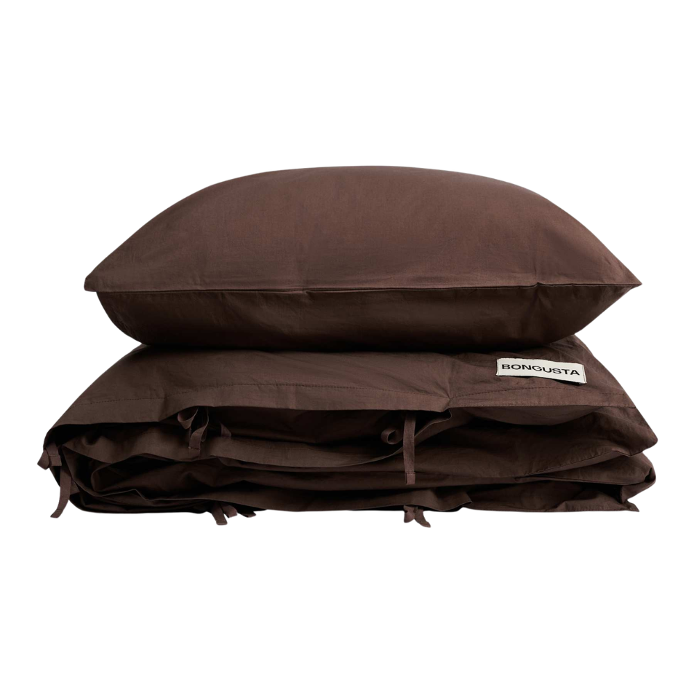 Percale sengesæt – Coffee